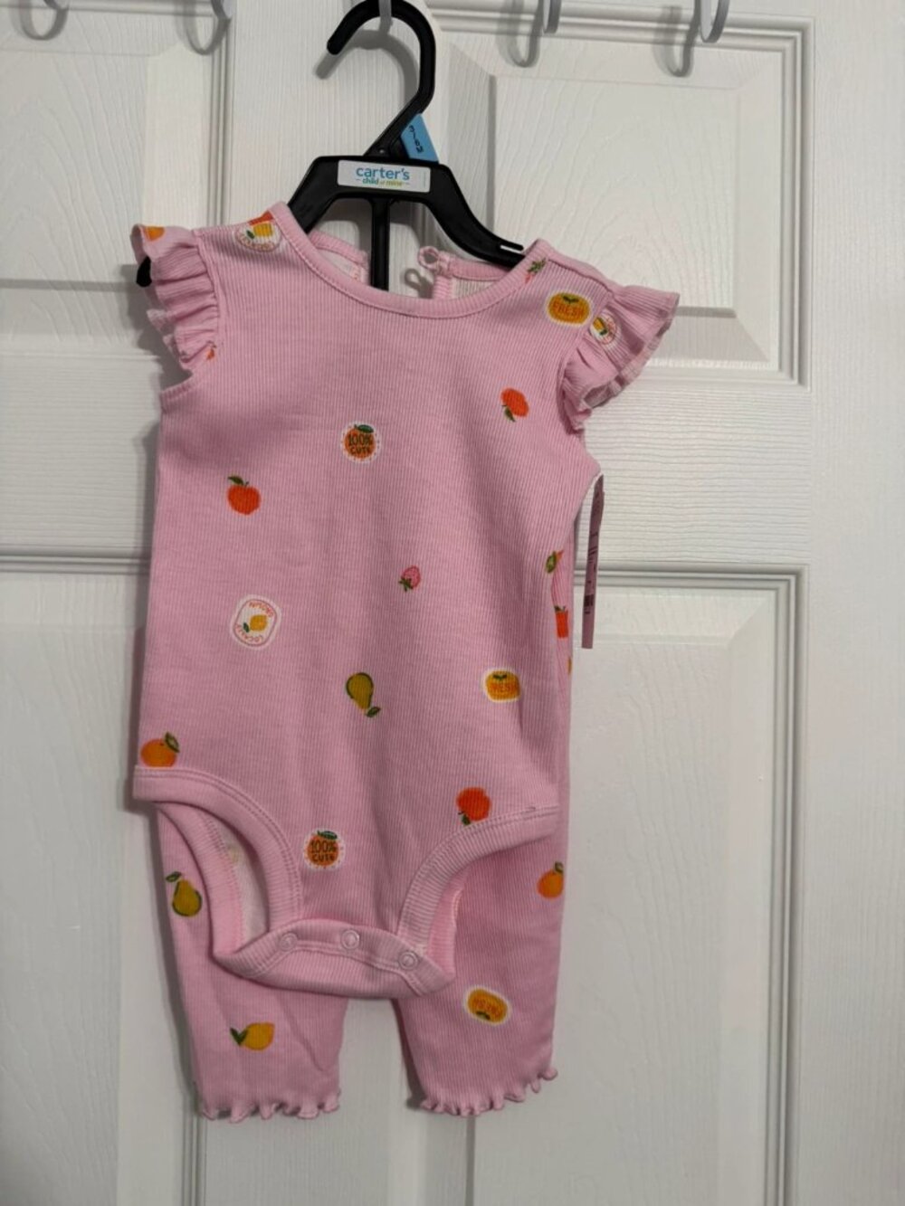 Carter's Baby Girl Pink Fruit 2-Piece Bodysuit & Pants Set 3-6M NWT